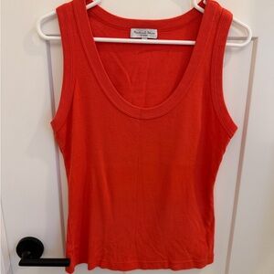 Michael Stars Orange-Red Scoop Neck Tank